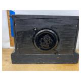 Antique Black Mantel Clock with Gilt Trim and Columns Approx. 14in