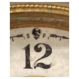 Antique Black Mantel Clock with Gilt Trim and Columns Approx. 14in