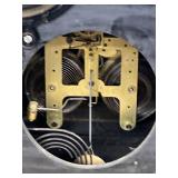 Antique Black Mantel Clock with Gilt Trim and Columns Approx. 14in