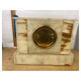 Ansonia Onyx Mantel Clock Antique Stone Case Roman Dial Approx 12.5in