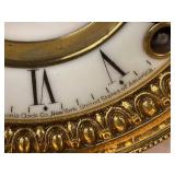 Ansonia Onyx Mantel Clock Antique Stone Case Roman Dial Approx 12.5in