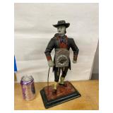 Antique Figural Gentleman Novelty Clock Hand Painted Metal Shelf Clock