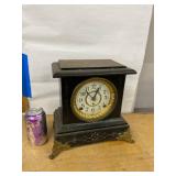 Seth Thomas Adamantine Mantel Clock Black Case Antique Untested