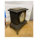 Seth Thomas Adamantine Mantel Clock Black Case Antique Untested