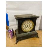 Seth Thomas Antique Mantel Clock Black Adamantine Case Untested
