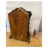 Antique Wooden Mantel Clock Roman Dial Glass Door Pendulum Untested