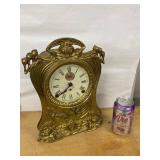 Seth Thomas Art Nouveau Mantel Clock Figural Metal Case Untested
