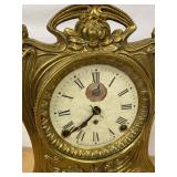 Seth Thomas Art Nouveau Mantel Clock Figural Metal Case Untested