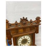 Antique Victorian Gingerbread Shelf Clock Walnut Case Approx 24in
