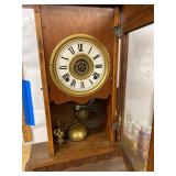 Antique Victorian Gingerbread Shelf Clock Walnut Case Approx 24in