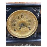 Seth Thomas Mantel Shelf Clock Black Case Marble Top Untested