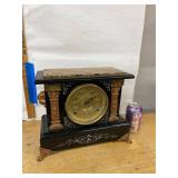 Seth Thomas Clark Mantel Clock Black Adamantine Antique Untested