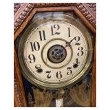 W.L. Gilbert Ivy Antique Gingerbread Mantel Clock Carved Case Untested