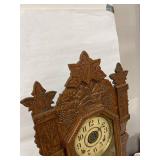 W.L. Gilbert Ivy Antique Gingerbread Mantel Clock Carved Case Untested