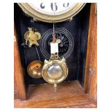 W.L. Gilbert Ivy Antique Gingerbread Mantel Clock Carved Case Untested