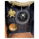 W.L. Gilbert Ivy Antique Gingerbread Mantel Clock Carved Case Untested