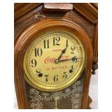 Victorian Style Coca-Cola Advertising Mantel Clock Wood Case Untested