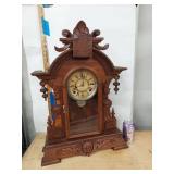 Antique Victorian Gingerbread Shelf Clock Walnut Case Untested