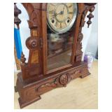 Antique Victorian Gingerbread Shelf Clock Walnut Case Untested