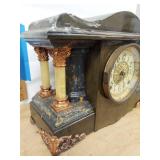 Seth Thomas Adamantine Mantel Clock w Key Pendulum Antique