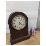 Seth Thomas Tambour Mantel Clock Wood Case Mechanical Vintage