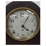 Seth Thomas Tambour Mantel Clock Wood Case Mechanical Vintage