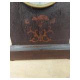 Seth Thomas Tambour Mantel Clock Wood Case Mechanical Vintage