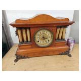 Seth Thomas Antique Mantel Clock Faux Marble Columns Untested