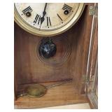 Sessions Wall Clock Wooden Pendulum Case Roman Dial Untested