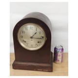 Seth Thomas Tambour Mantel Clock Dark Wood Case Chime Untested