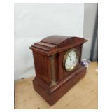 Antique Wooden Mantel Clock Mechanical Chime Shelf Clock Untested