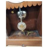 Antique Cottage Style Kitchen Mantel Clock Pendulum Key Wind Wood