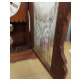 Antique Cottage Style Kitchen Mantel Clock Pendulum Key Wind Wood