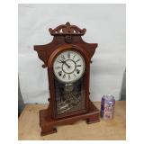 Wm. L. Gilbert Mantel Clock Victorian Walnut Case Approx. 19 In