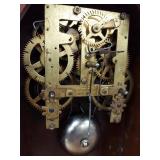 Wm. L. Gilbert Antique Shelf Clock Gingerbread Case Etched Glass