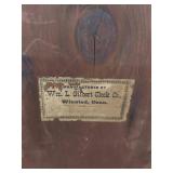 Wm. L. Gilbert Antique Shelf Clock Gingerbread Case Etched Glass