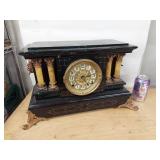 Seth Thomas Adamantine Mantel Clock Egyptian Revival See Photos