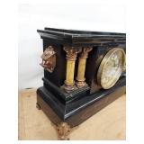 Seth Thomas Adamantine Mantel Clock Egyptian Revival See Photos