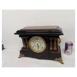 Seth Thomas Adamantine Mantel Clock Faux Marble Case Approx 19in