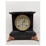 Seth Thomas Mantel Clock Black Adamantine Case Approx. 14in