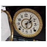 Seth Thomas Mantel Clock Black Adamantine Case Approx. 14in