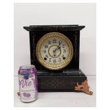 Seth Thomas Mantel Clock Black Adamantine Case Approx. 14in
