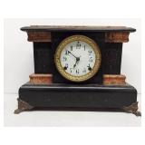 Seth Thomas Antique Adamantine Mantel Clock Black Case Approx 14in