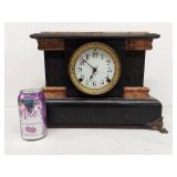 Seth Thomas Antique Adamantine Mantel Clock Black Case Approx 14in
