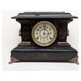 Seth Thomas Antique Mantel Clock Black Adamantine Case Untested