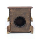 Sessions antique mantel clock walnut case brass trim untested