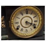 Seth Thomas Adamantine Mantel Clock Black Case Gilt Trim Untested