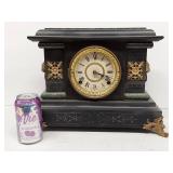Seth Thomas Adamantine Mantel Clock Black Case Gilt Trim Untested