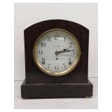 Seth Thomas Wooden Mantel Clock Brass Bezel Arch Top Vintage Case