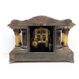 Seth Thomas Antique Mantel Clock Black Column Case Untested